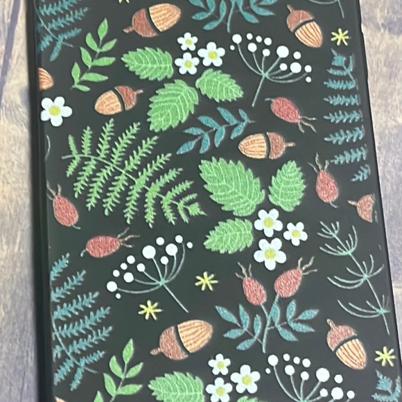 5for$10 Matte Black iPhone 12 Floral Phone Case Colored Flowers Spring Nuts - Picture 2 of 3